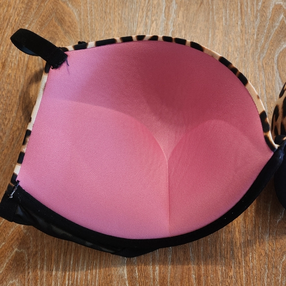 VICTORIA SECRET PINK - Cheetah Print-Wear Everywhere Super Push Up Bra Size 36DD - Picture 4 of 10